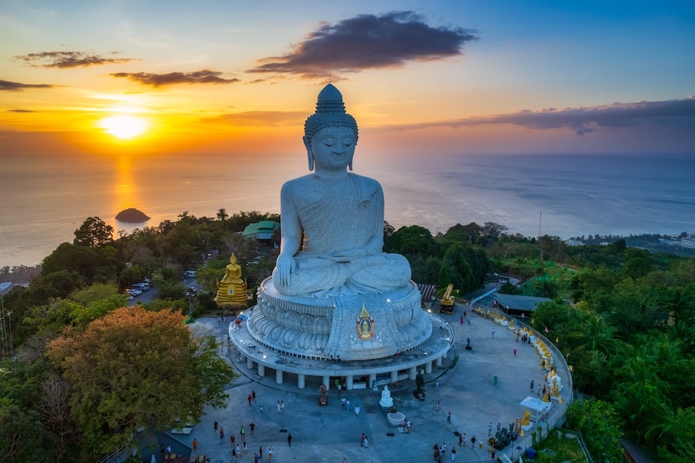 The 45-metre Big Buddha statue on the Phuket hilltop