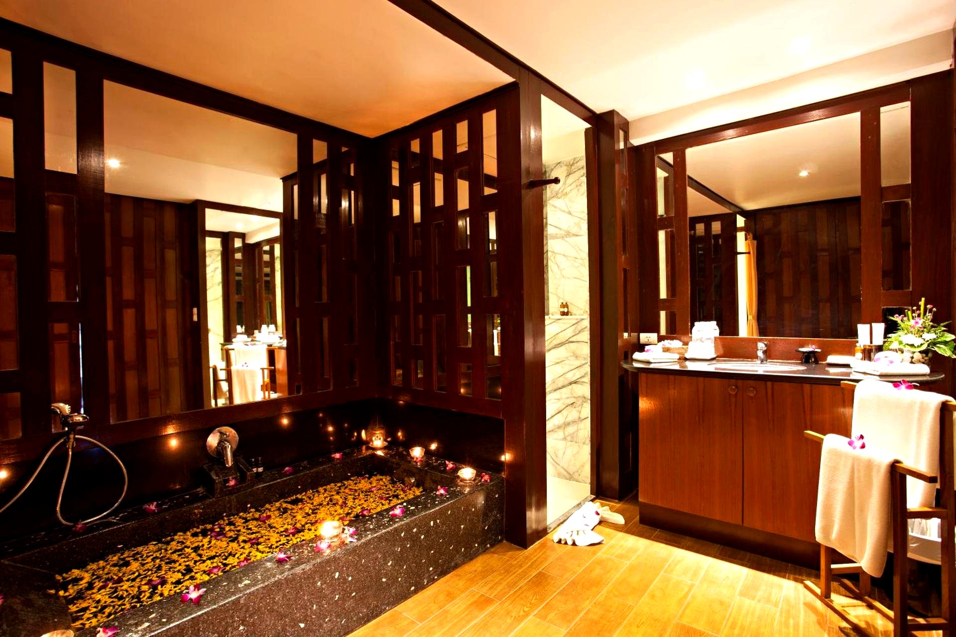 Candlelit spa tub